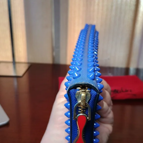 Christian Louboutin Panettone blue spiked long wallet - Picture 8 of 12